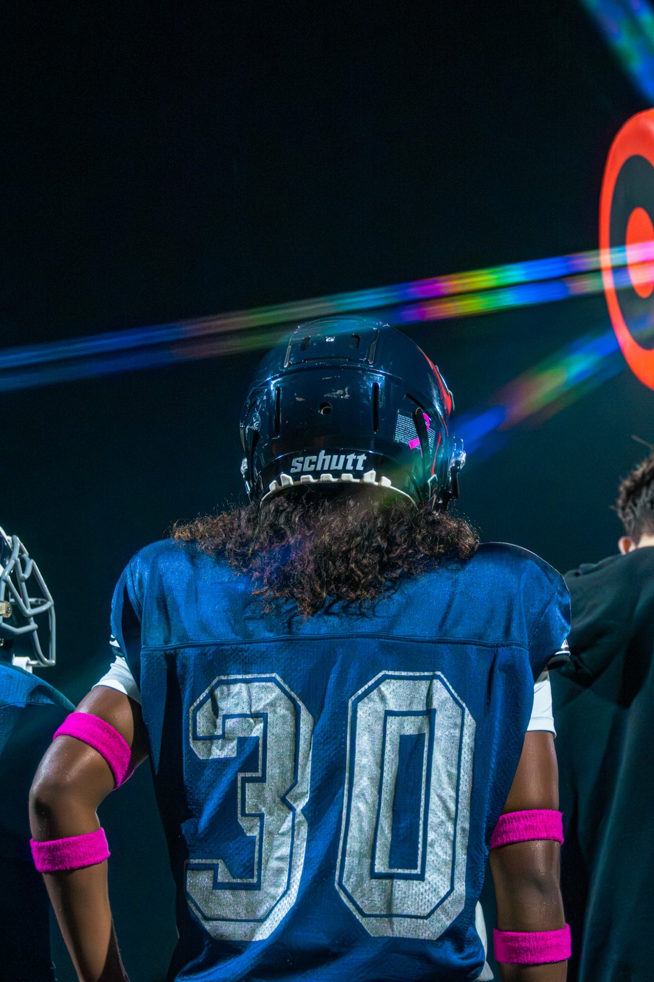 Football player light flare