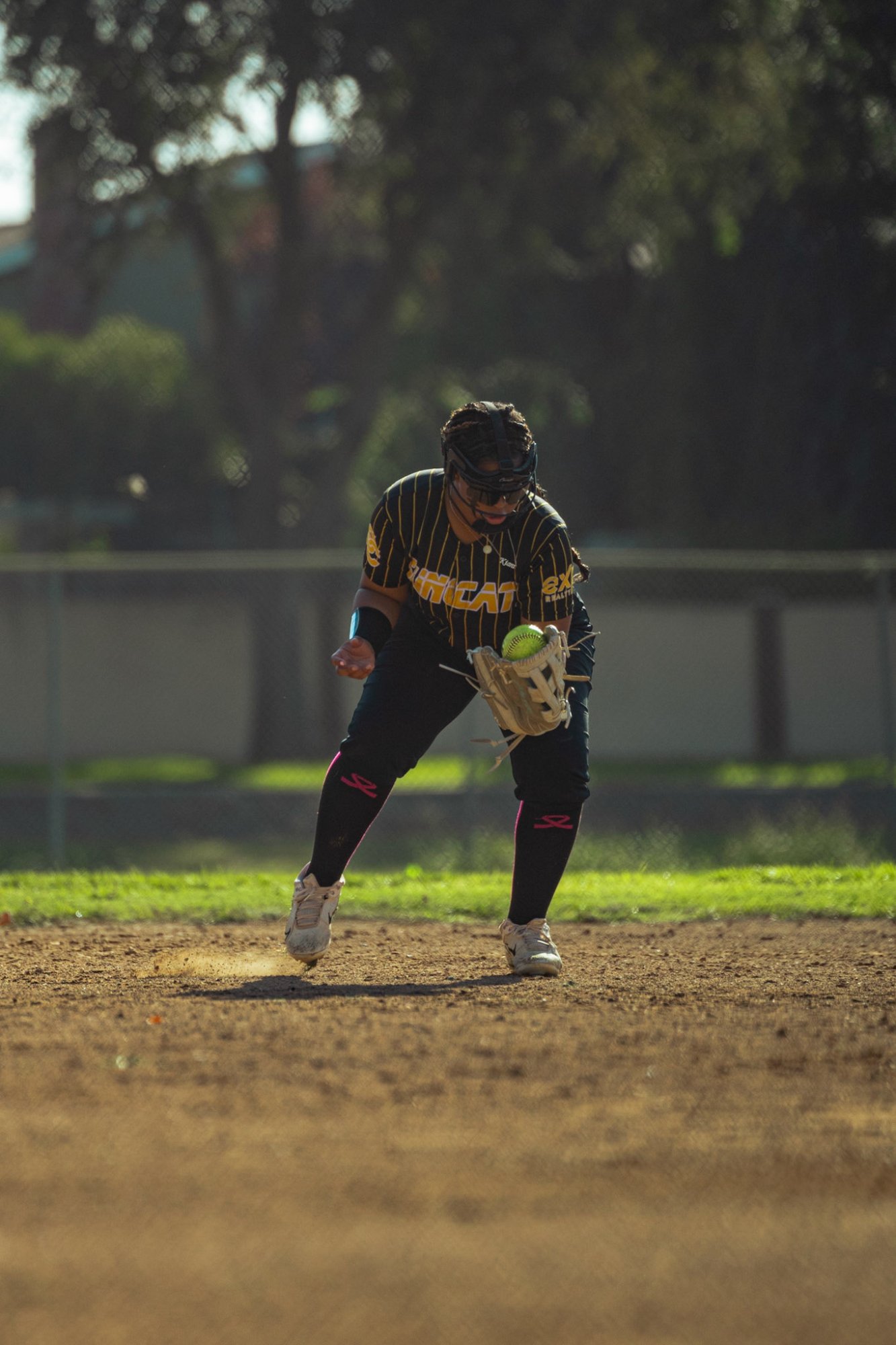 Softball shortstop fielding